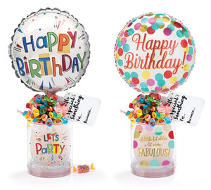 HAPPY BIRTHDAY 9" AIR FILLED BALLOON STEMLESS WINEGLASS GIFT