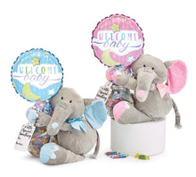 Load image into Gallery viewer, NEW BABY 9&quot; AIR FILLED BALLOON WITH GLASS CONTAINER AND PLUSH GIFT
