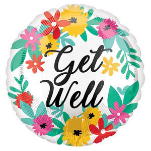 GET WELL FLORAL BALLOON