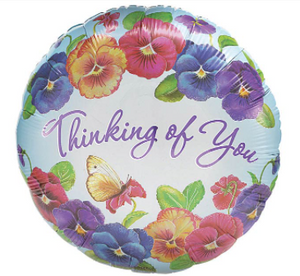 17" THINKING OF YOU SWEET PANSIES BALLOON