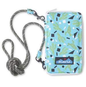 Cross body bi-fold wallet with fixed rope shoulder strap that can detach, one main compartment with zip closure, internal zip pocket and multiple internal cash, card, ID slots.  It's go time!  Dimensions:  7" x 4" x 1".  Fabric 12oz cotton canvas.